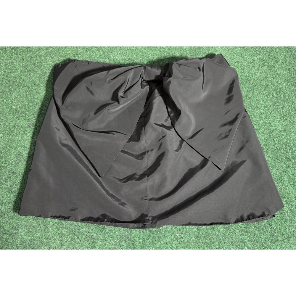 Farm Rio Black Tafeta Wrap Bow Satin Mini Skirt Size XL $145